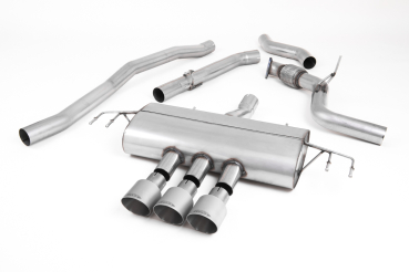 Cat Back Non Resonated RACE with 3x GT100 100mm brushed Titanium Trims