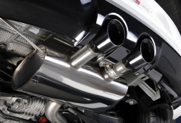 Cat Back Dual GT100 Black Tips Non Resonated Race 76mm