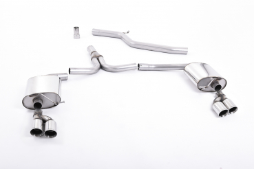 Cat Back Quad Outlet Twin 80mm GT80 Polished