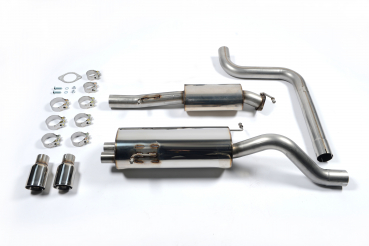 Cat Back Resonated Twin 80mm GT80 Polished mit EG