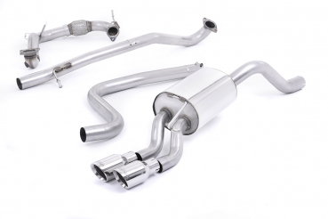 Turbo-back with Cat-Replacement Pipe Non Resonated Twin 80mm GT80 Polished