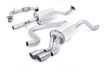 Turbo-back with Cat-Replacement Pipe Resonated Twin 80mm GT80 Brushed Titanium