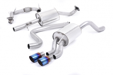 Turbo-back with Cat-Replacement Pipe Resonated Twin 80mm GT80 Burnt Titan