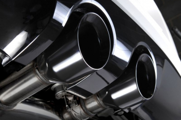 Cat Back R Style Race System 76mm Dual GT100 Black Tips