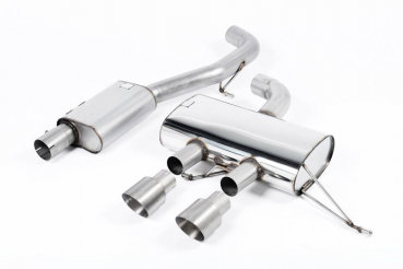 Cat Back Dual GT 100 Polished Trims Non Resonated Race 76mm