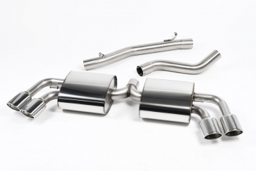 Full System with Hi-Flow Cat 3-inch Race System Non Resonated Silver Tips