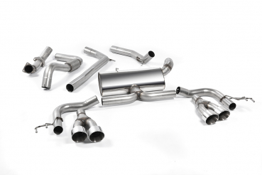 Cat Back Non Resonated ROAD Quad GT100 100mm Polished Tips