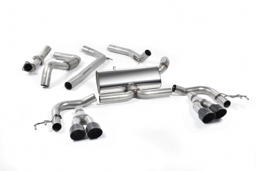 Cat Back Non Resonated RACE Quad GT100 100mm Cerakote Black Tips