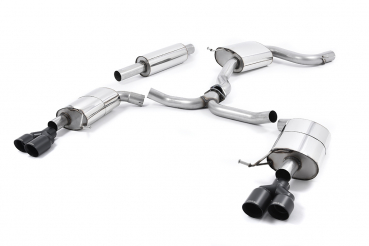 Cat Back Resonated Quad Round Cerakote Black Tips mit EG