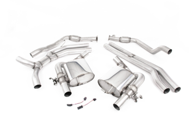Cat Back Non Resonated RACE (Loudest) Burn Titanium Oval Trims