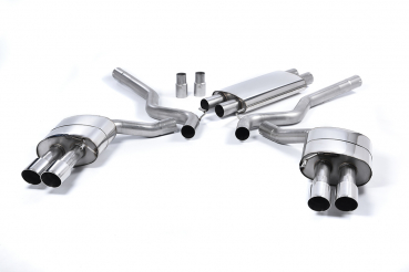 Quad Outlet Cat Back Resonated GT90 90mm Polished Trims