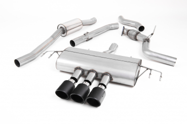 Cat Back Resonated ROAD+ with 3x GT100 100mm Carbon Trims