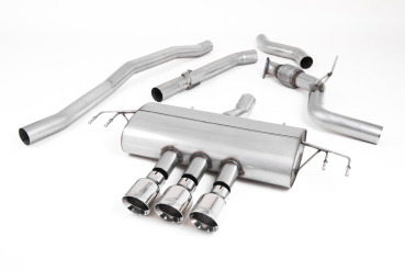 Cat Back Non Resonated RACE with 3x GT100 100mm Polished Trims