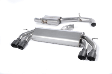 Cat-Back Non-Valved Race System Resonated Black Cerakote Round GT100 Tips