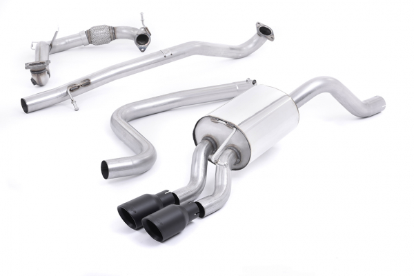 Turbo-back with Cat-Replacement Pipe Non Resonated Twin 80mm GT80 Black Cerakote