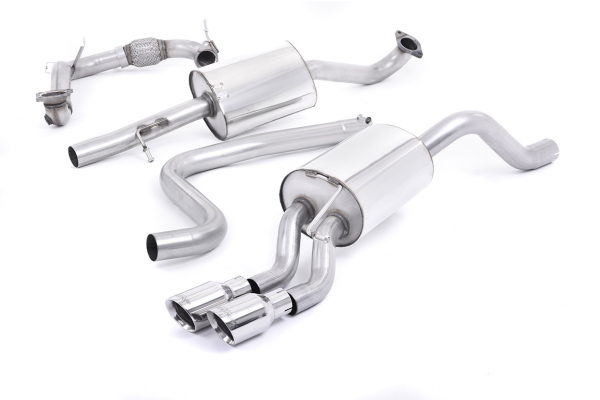 Turbo-back with Cat-Replacement Pipe Resonated Twin 80mm GT80 Polished