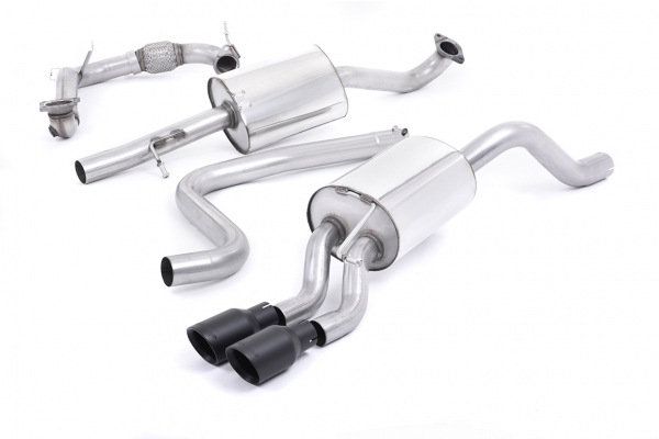 Turbo-back with Cat-Replacement Pipe Resonated Twin 80mm GT80 Black Cerakote