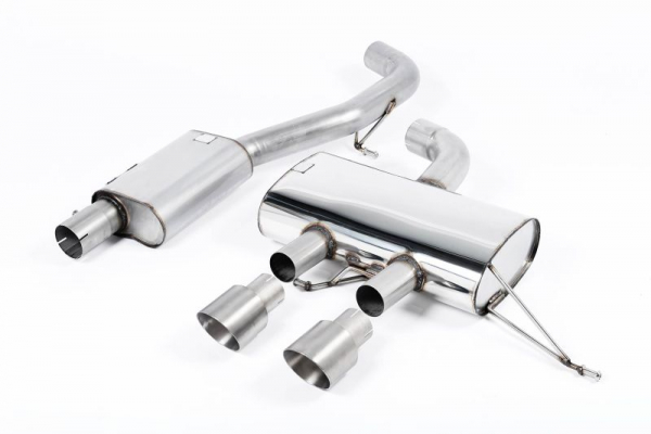 Cat Back Dual GT 100 Polished Trims Non Resonated Race 76mm