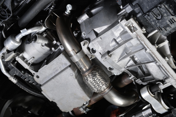 Turbo-back with Cat-Replacement Pipe Resonated Twin 80mm GT80 Polished