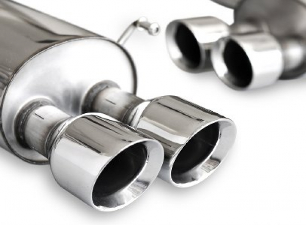 Quad Outlet Cat Back Non Resonated Valve Sonic (Klappe) with GT90 90mm Polished Trims