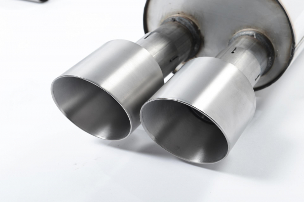 Quad Outlet Cat Back Non Resonated GT90 90mm Brushed Titanium Trims