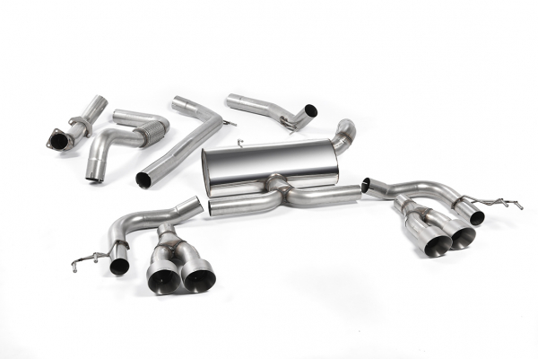 Cat Back Non Resonated RACE Quad GT100 100mm Brushed Titanium Tips