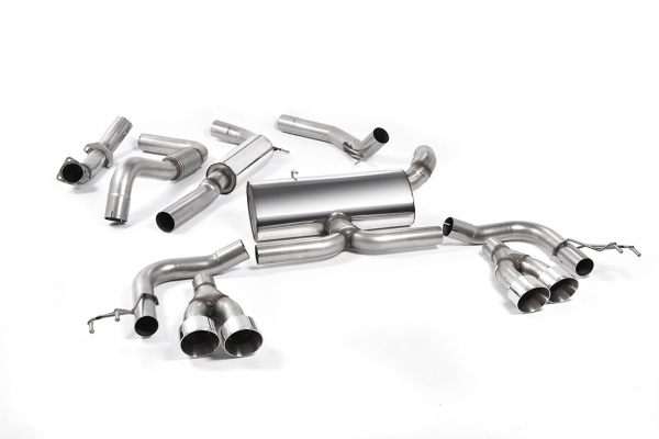 Cat Back Resonated Quad GT100 100mm Polished Tips mit EG
