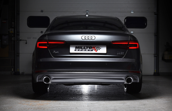 Cat Back Resonated with Dual 100mm GT100 Burnt Titanium Trims mit EG