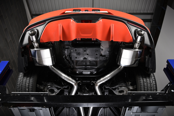 Cat Back Dual Outlet Non Resonated GT100 100mm Polished Trims