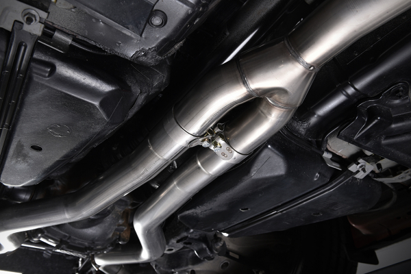 Cat Back Dual Outlet Non Resonated GT100 100mm Polished Trims