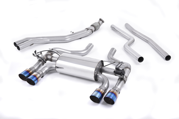 Cat Back with Brushed Titanium Quad 90mm GT90 Tips mit EG