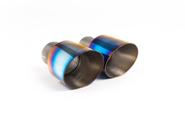 GPF Back Resonated Burnt Titanium Dual 90mm GT90 Tips mit