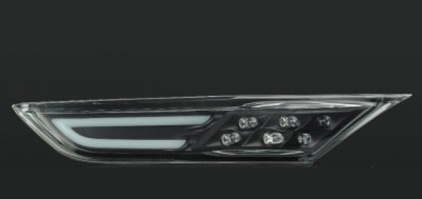 SMOKED SCHWARZ Front LED Seitenblinker Indikatoren mit DRL / Tagfahrlicht