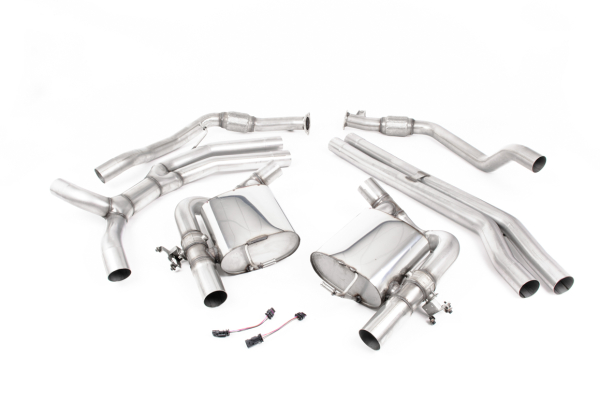 Cat Back Non Resonated RACE (Loudest) Burn Titanium Oval Trims