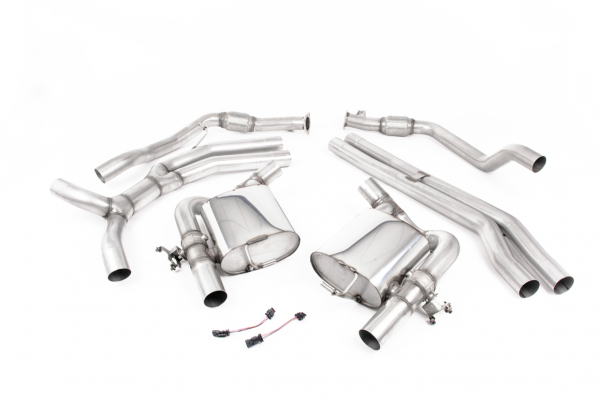 Cat Back Non Resonated RACE (Loudest) Burn Titanium Oval Trims
