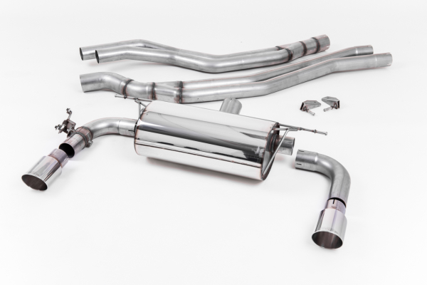 Cat Back ROAD Resonated Polished Dual 90mm GT90 Tips mit EG