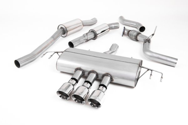 Cat Back Resonated with 3x GT100 100mm Polished Trims mit EG