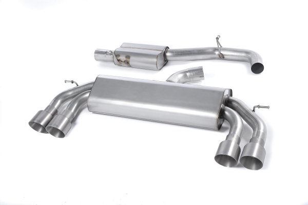 Cat-Back Non-Valved Race System Resonated Brushed Titanium Round GT100 Tips