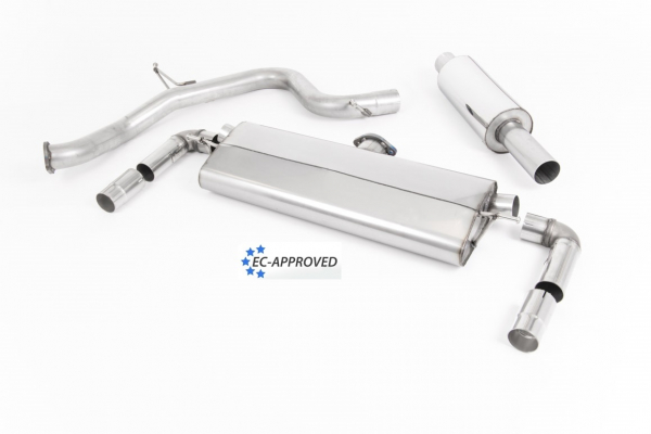 Cat Back Resonated 100mm GT100 Brushed Titanium Trims mit ECE / ABE